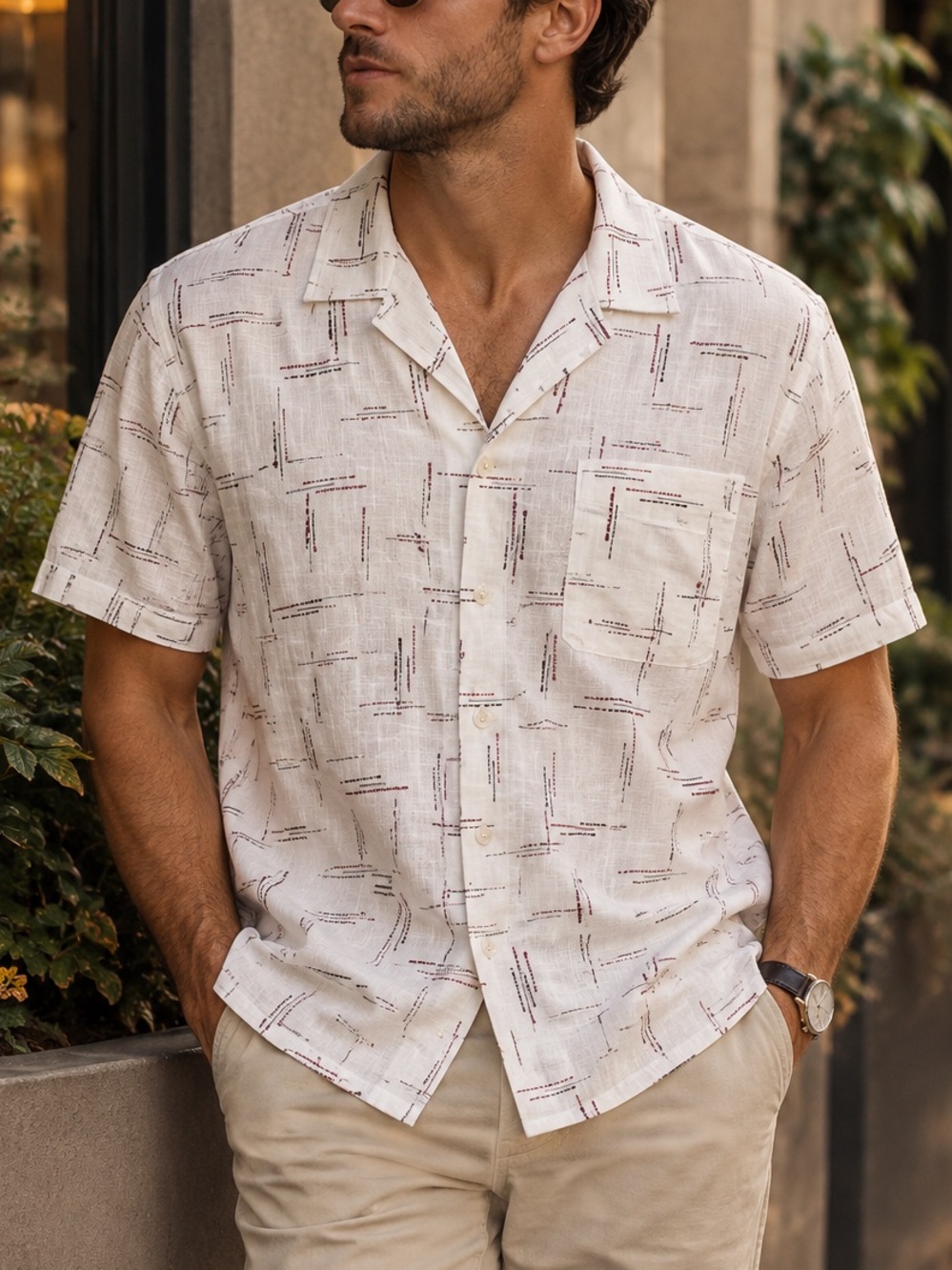 Lucky Brand Embroidered Camp Shirt White Cotton Button Up XL Resort Beach Fall
